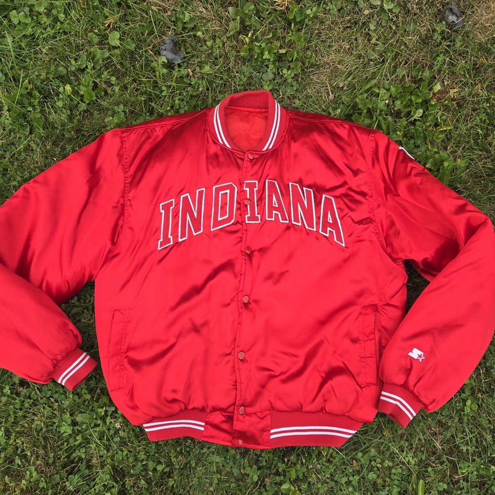 Starter Indiana Hoosiers Bomber Jacket Men's XL??? MISSING SZ TAG